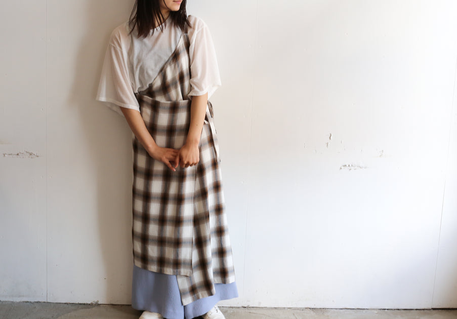 格安再入荷 PHEENY - pheeny omble check apron dress Brownの通販 by