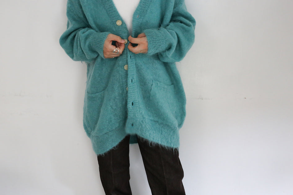 AURALEE BRUSHED SUPER KID MOHAIR KNIT LONG CARDIGAN – Chum!