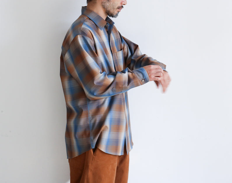 低価格安 AURALEE - AURALEE SUPER LIGHT WOOL CHECK SHIRTSの通販 by