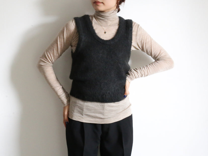 トップス AURALEE BRUSHEDSUPERKID MOHAIR KNIT TANK Brushed Super Kid Mohair Knit Tank – La Garçonne