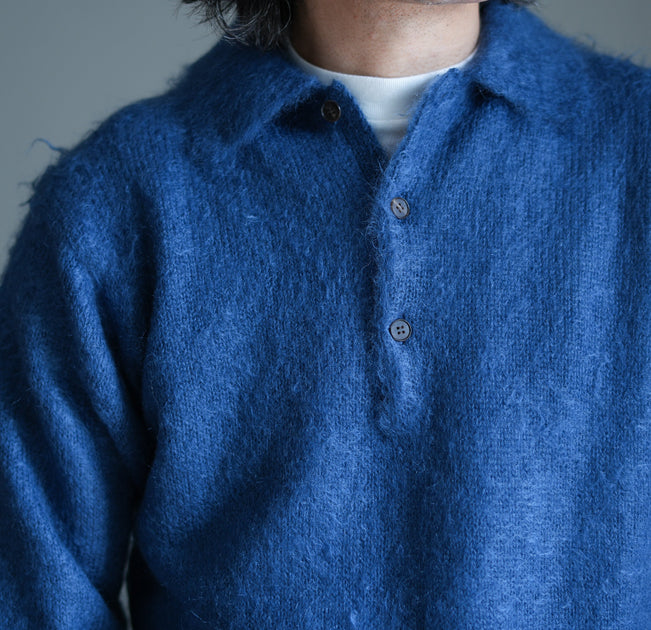 AURALEE BRUSHED SUPER KID MOHAIR KNIT POLO – Chum!
