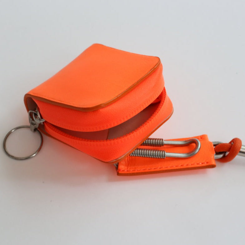 CEAL water repellent zip coin case/airpods case''ORANGE''