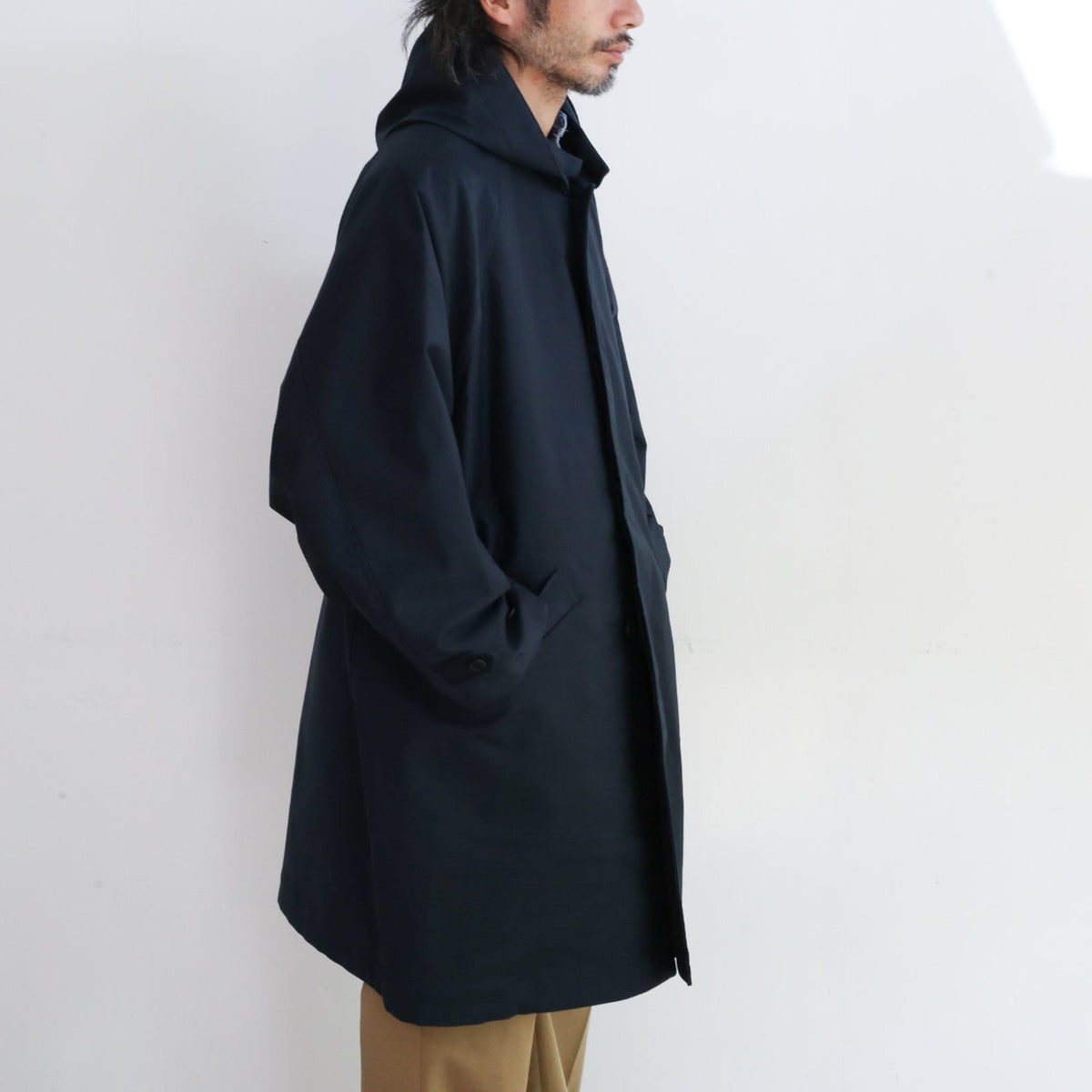 STILL BY HAND Moleskin Hooded Coat 