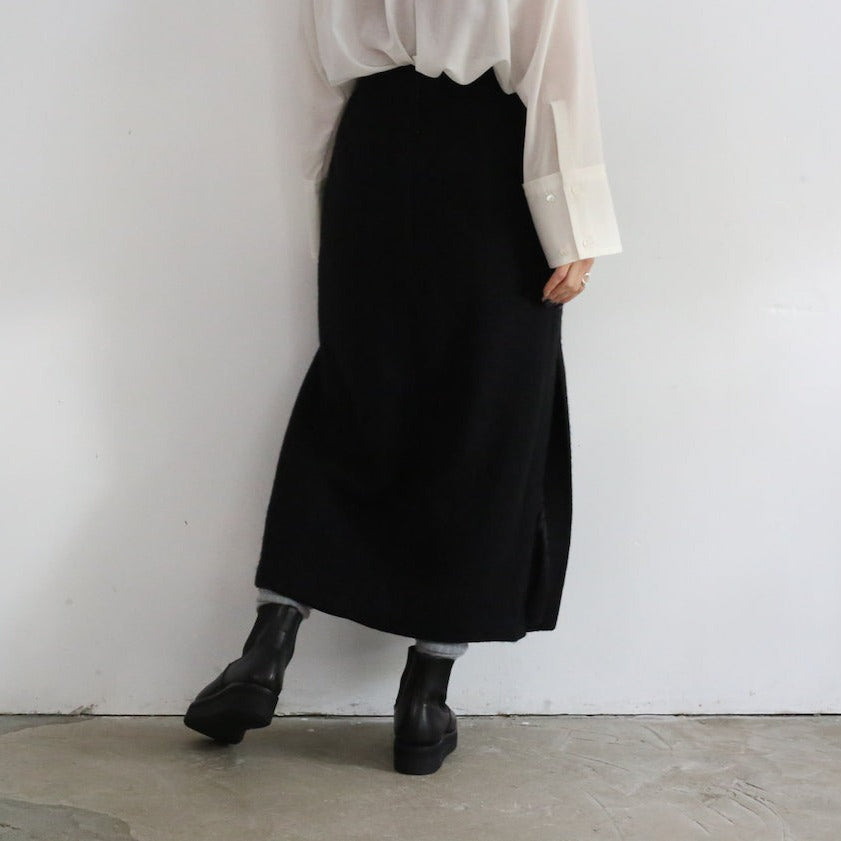 AURALEE BRUSHED ALPACA WOOL MELTON SKIRT 