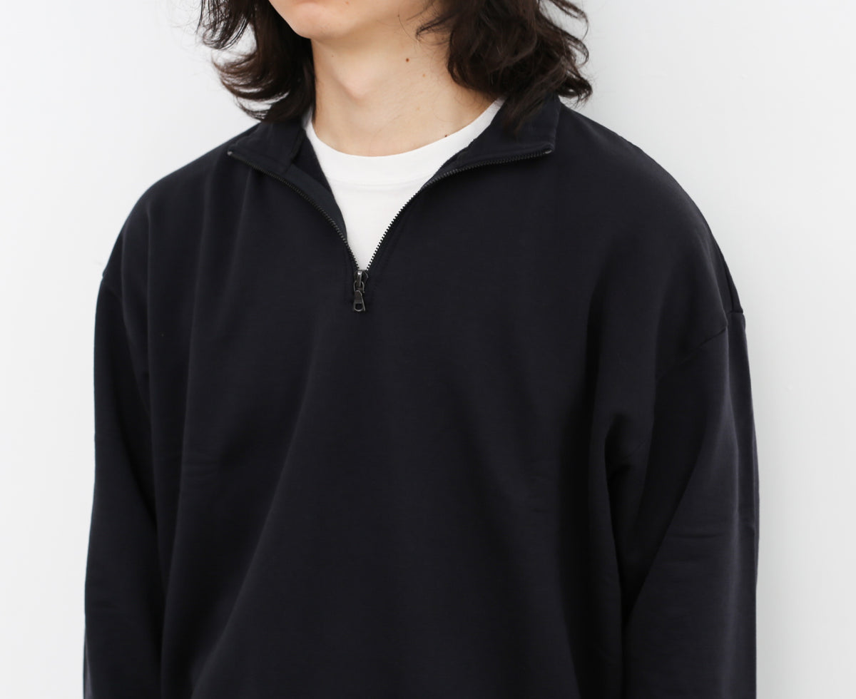 【24AW】AURALEE ELASTIC HIGH GAUGE SWEAT HALF ZIP P/O 