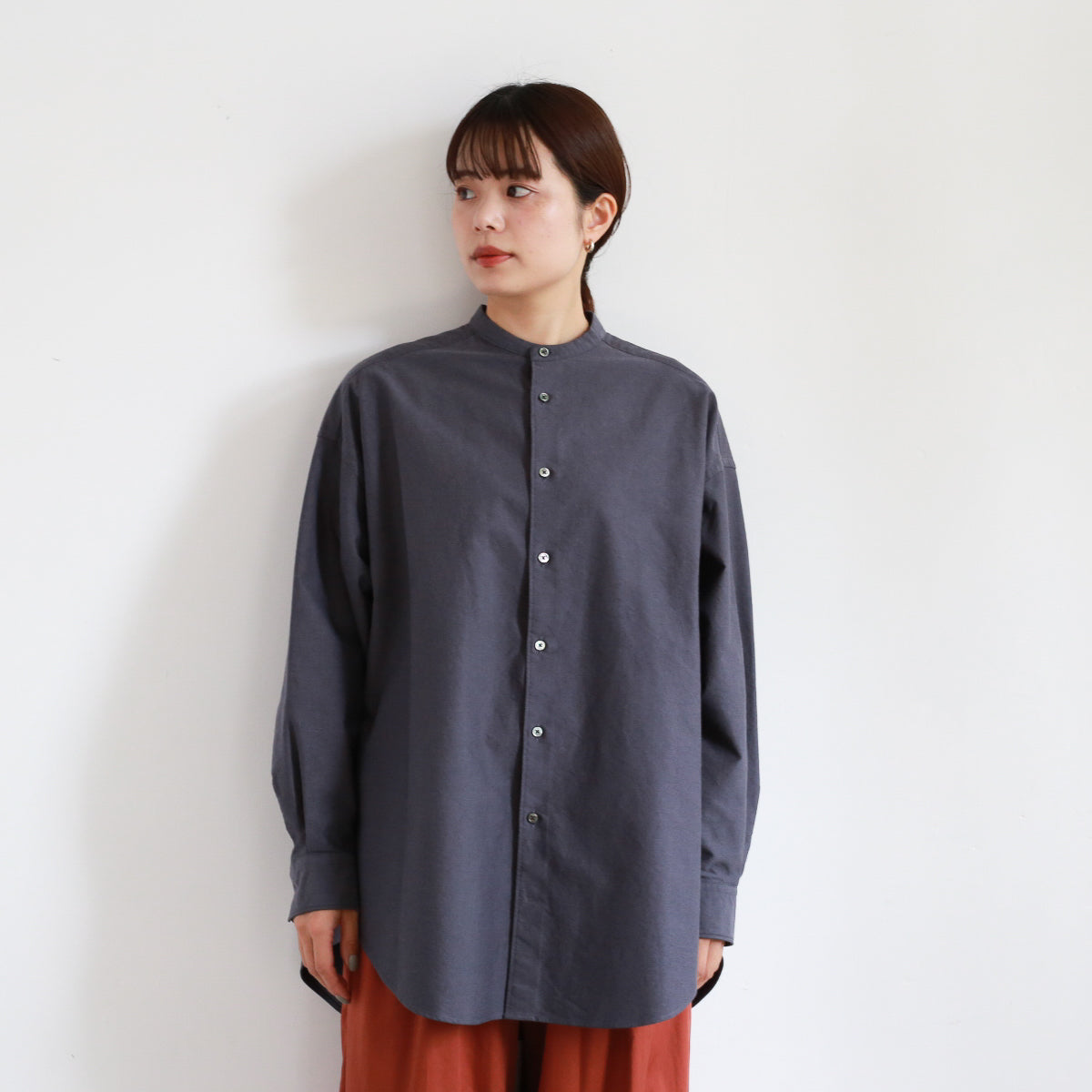 【24AW】Graphpaper Oxford Oversized Band Collar Shirt 