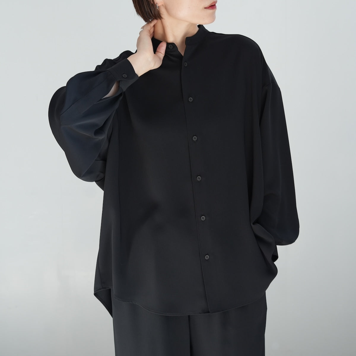 【daiwalog様】Graphpaper Satin band collar Graphpaper Satin Oversized Band Collar Shirt 