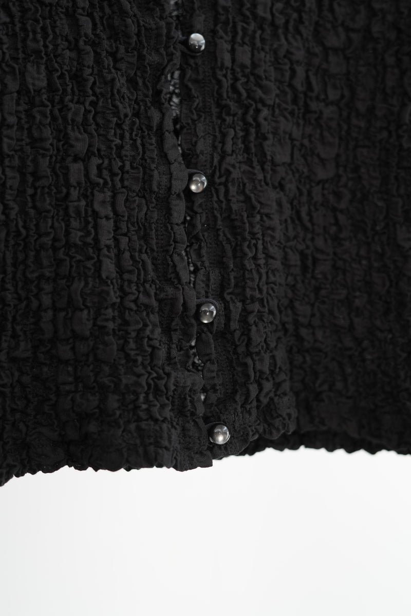 26SS】PHEENY Shrink Lace Cropped Shirt 