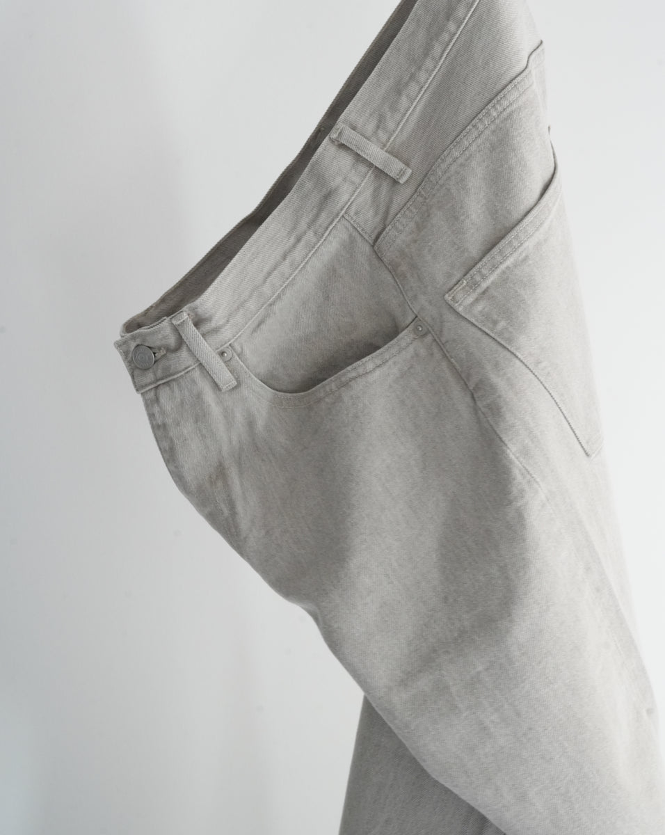 26SS】AURALEE FADED HARD TWIST BROWN DENIM WIDE PANTS 