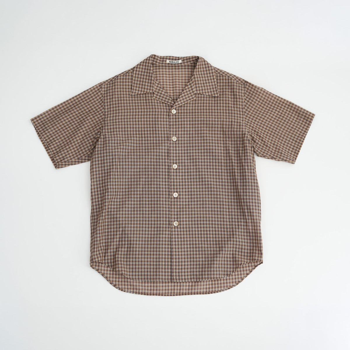 AURALEE　26SS AIRLYLIGHTCOTTONCHECKBIGシャツ 26SS】AURALEE AIRY LIGHT COTTON CHECK HALF SLEEVED SHIRT
