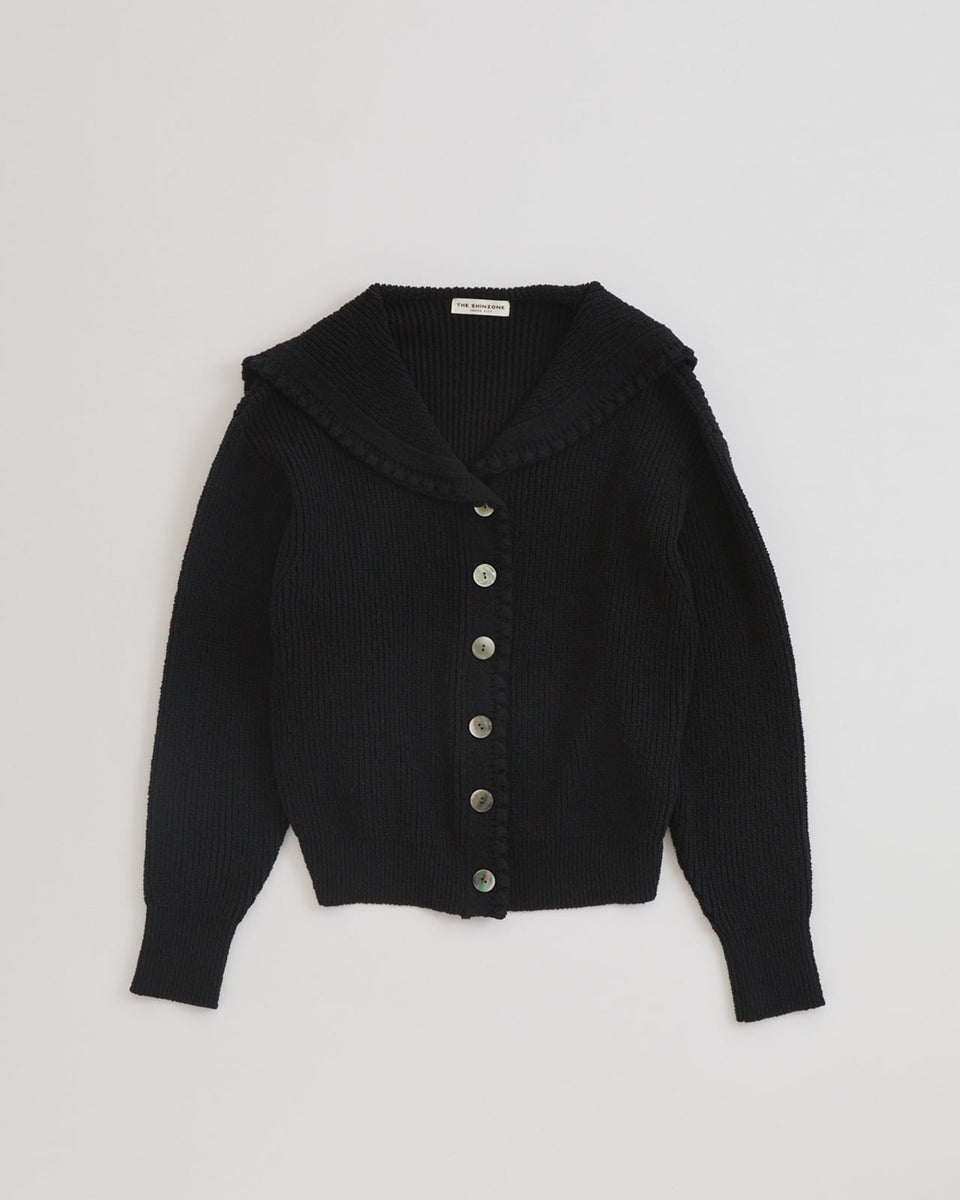 26SS】THE SHINZONE SAILOR COLLAR KNIT CARDIGAN 
