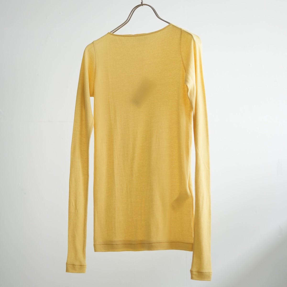 AURALEE SUPER HIGH GAUGE SHEER RIB BOAT NECK L/S TEE 