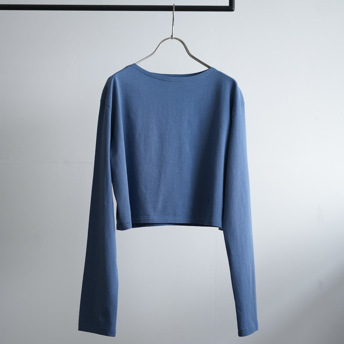 AURALEE HIGH GAUGE COTTON JERSEY BOAT NECK L/S TEE 