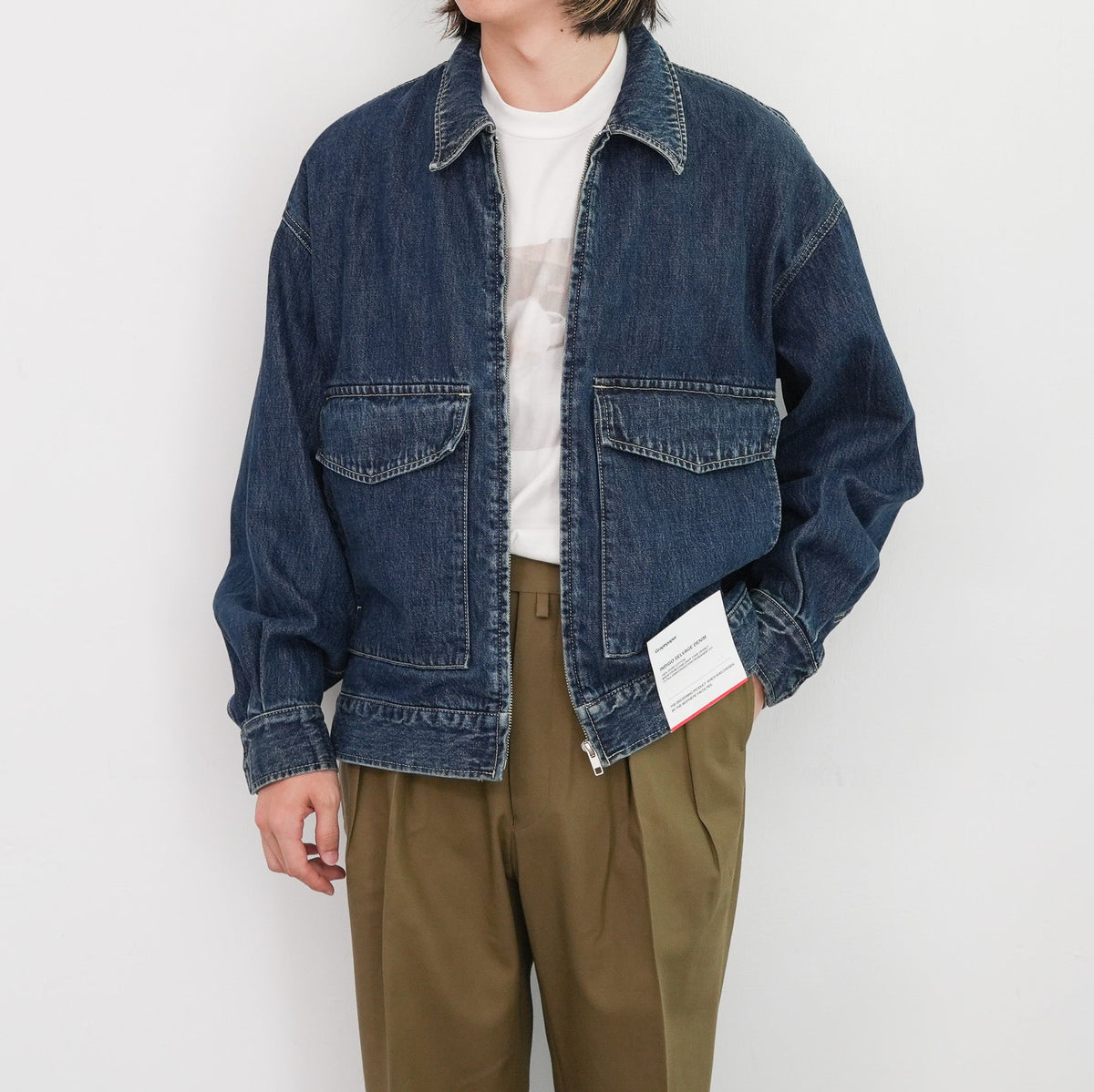 Graphpaper Selvage Denim Zip Jacket DARK FADE 