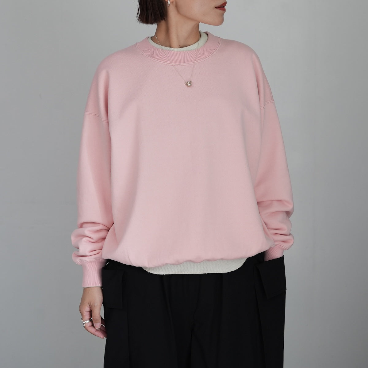 トップス awasa supima aging cotton sweat fadepink awasa Supima Aging Cotton Crew Neck Sweat 