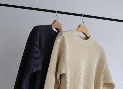 AURALEE  SUPER HARD TWIST RIB KNIT P/O