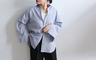 PHEENY Cotton linen stripe shirt