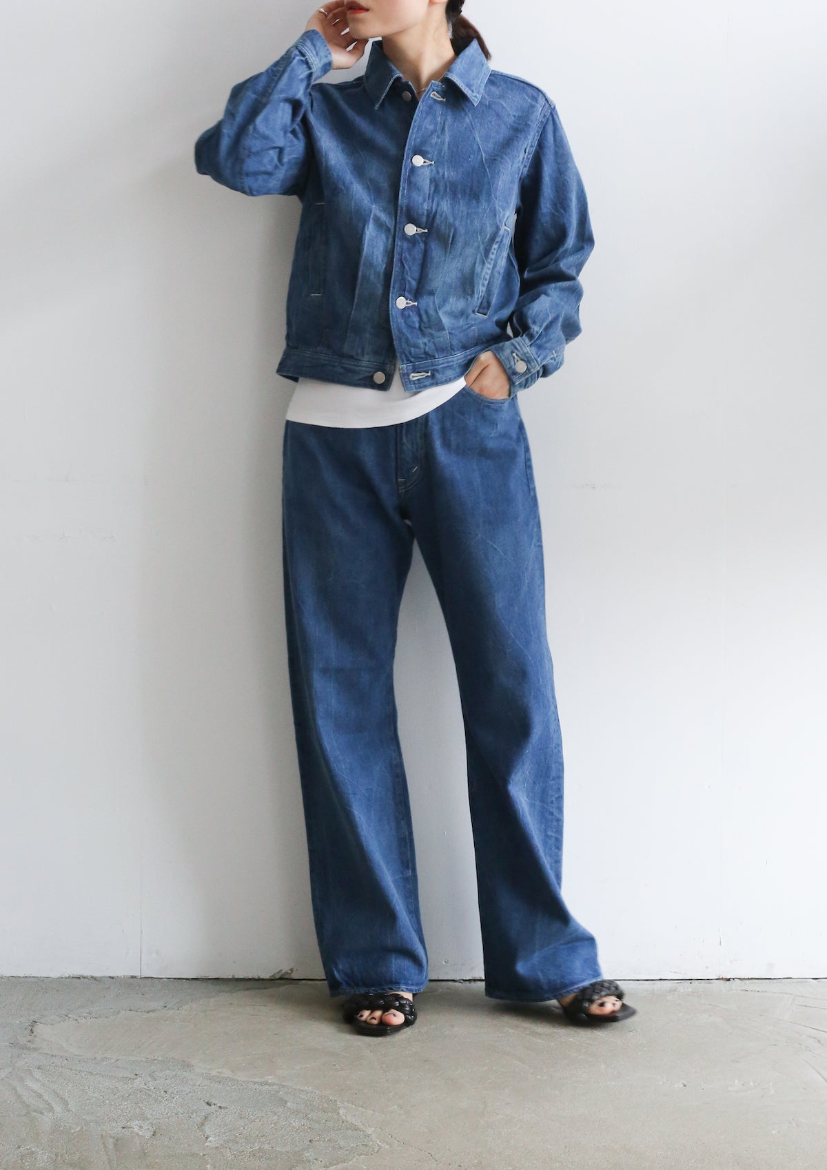 AURALEE SELVEDGE FADED LIGHT DENIM BLOUSON/WIDE PANTS – Chum!