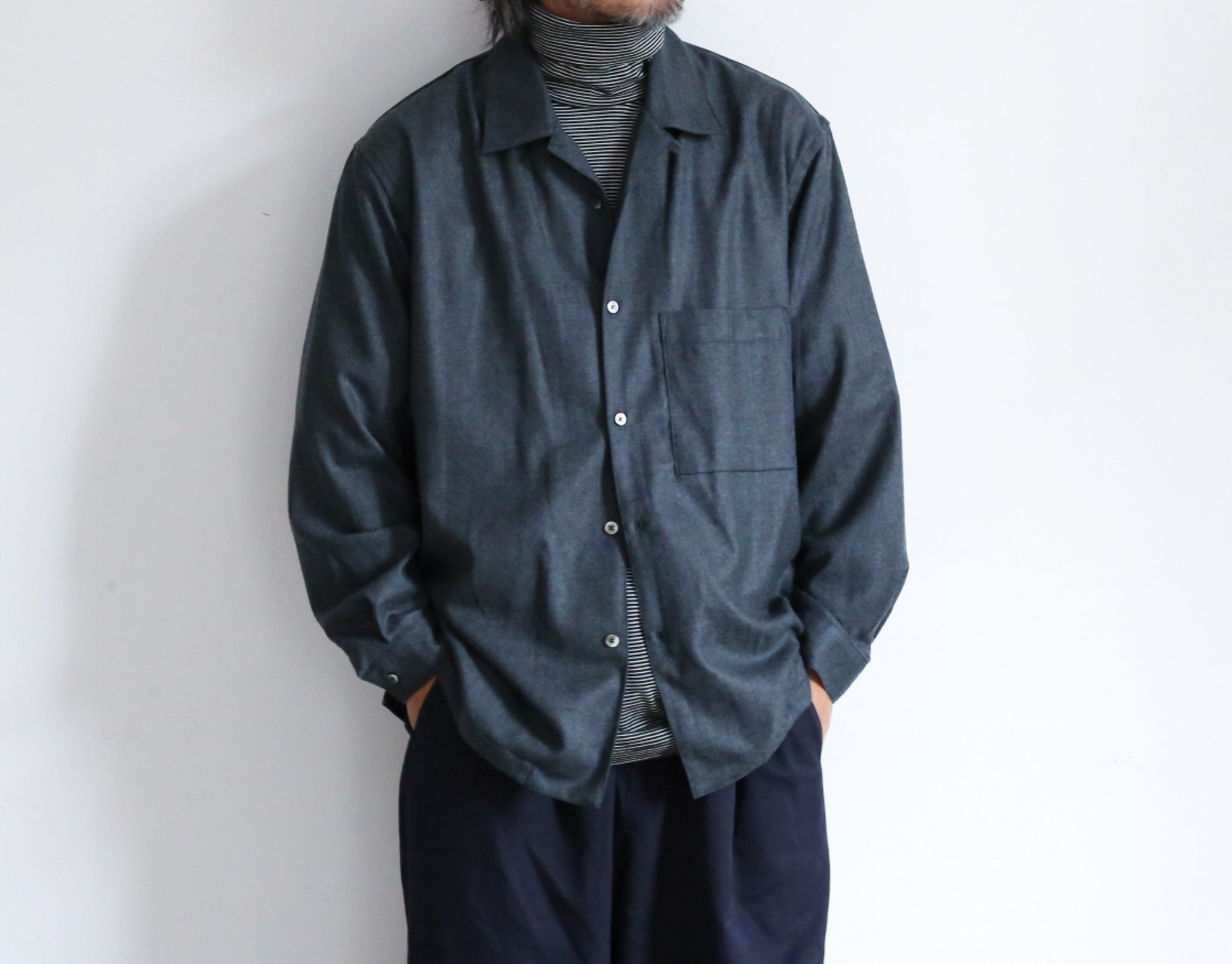 STILL BY HAND Wool Open Collar Shirts – Chum!