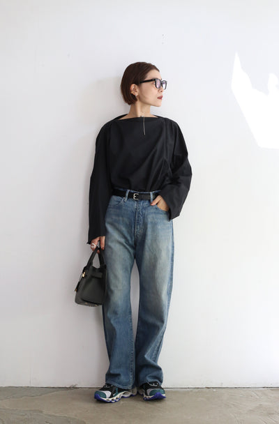 AURALEE SELVEDGE FADED LIGHT DENIM PANTS