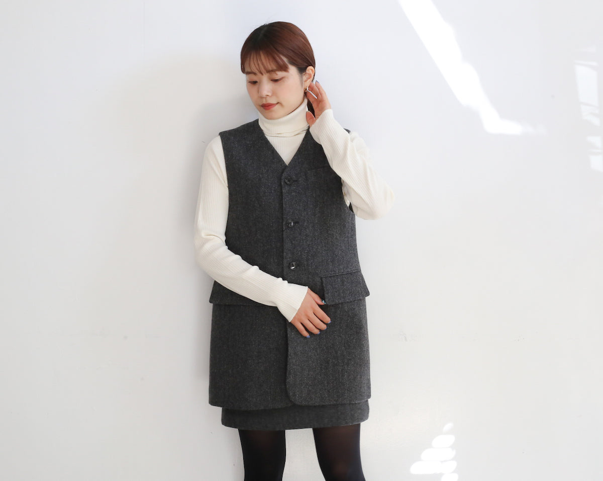 THE SHINZONE HERRINGBONE GILET / MINI SKIRT – Chum!