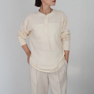 THE SHINZONE C/W HENLEY NECK SHIRT / CREW NECK CARDIGAN
