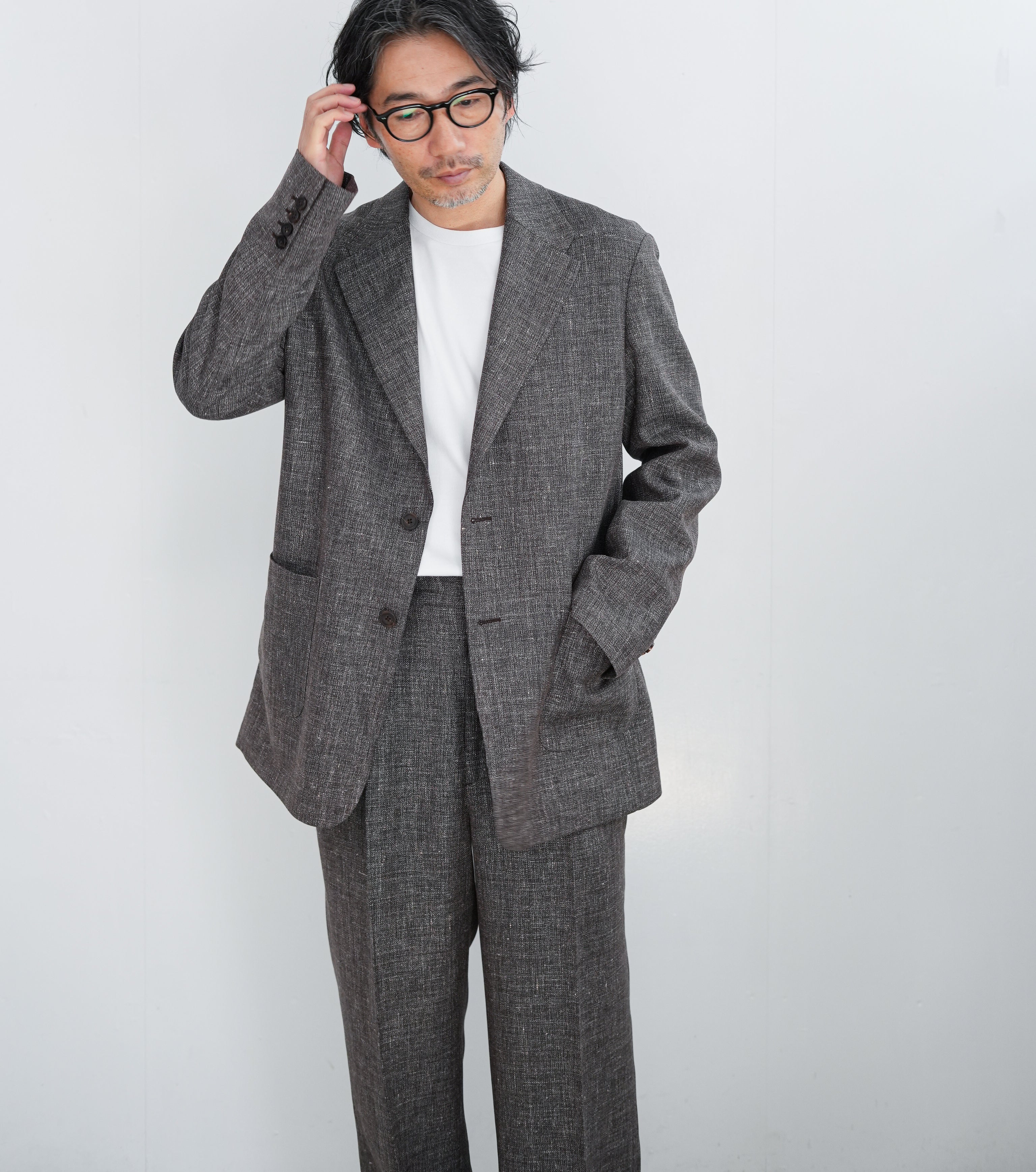 パンツ BISOWN WOOL LINEN SLACKS musterwerk 3 BISOWN WOOL LINEN 2B JACKET & WOOL LINEN 1TUCK SLACKS – Chum!