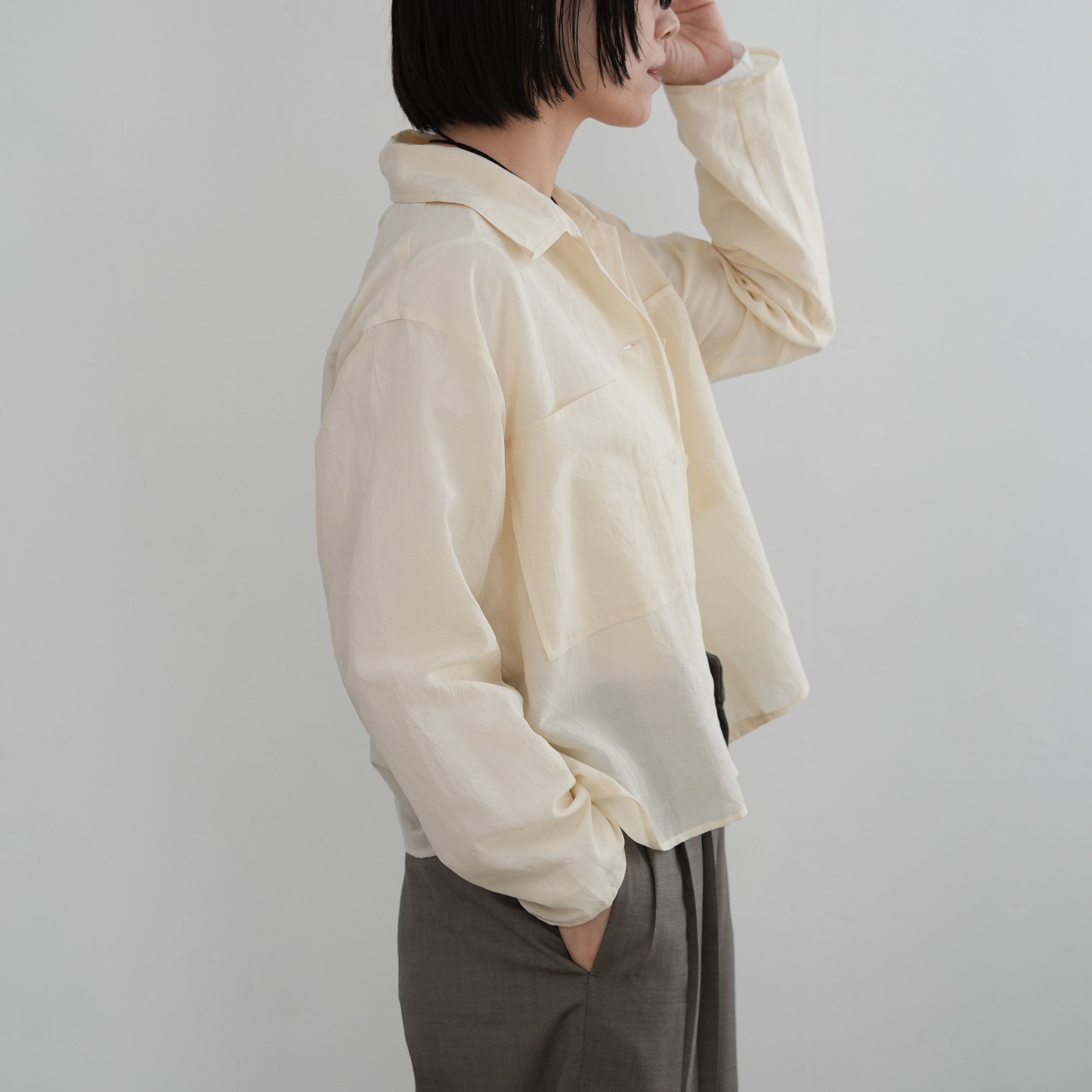 【未使用品】MEYAME COTTON SILK SHORT JACKET MEYAME COTTON SILK SHORT JACKET – Chum!
