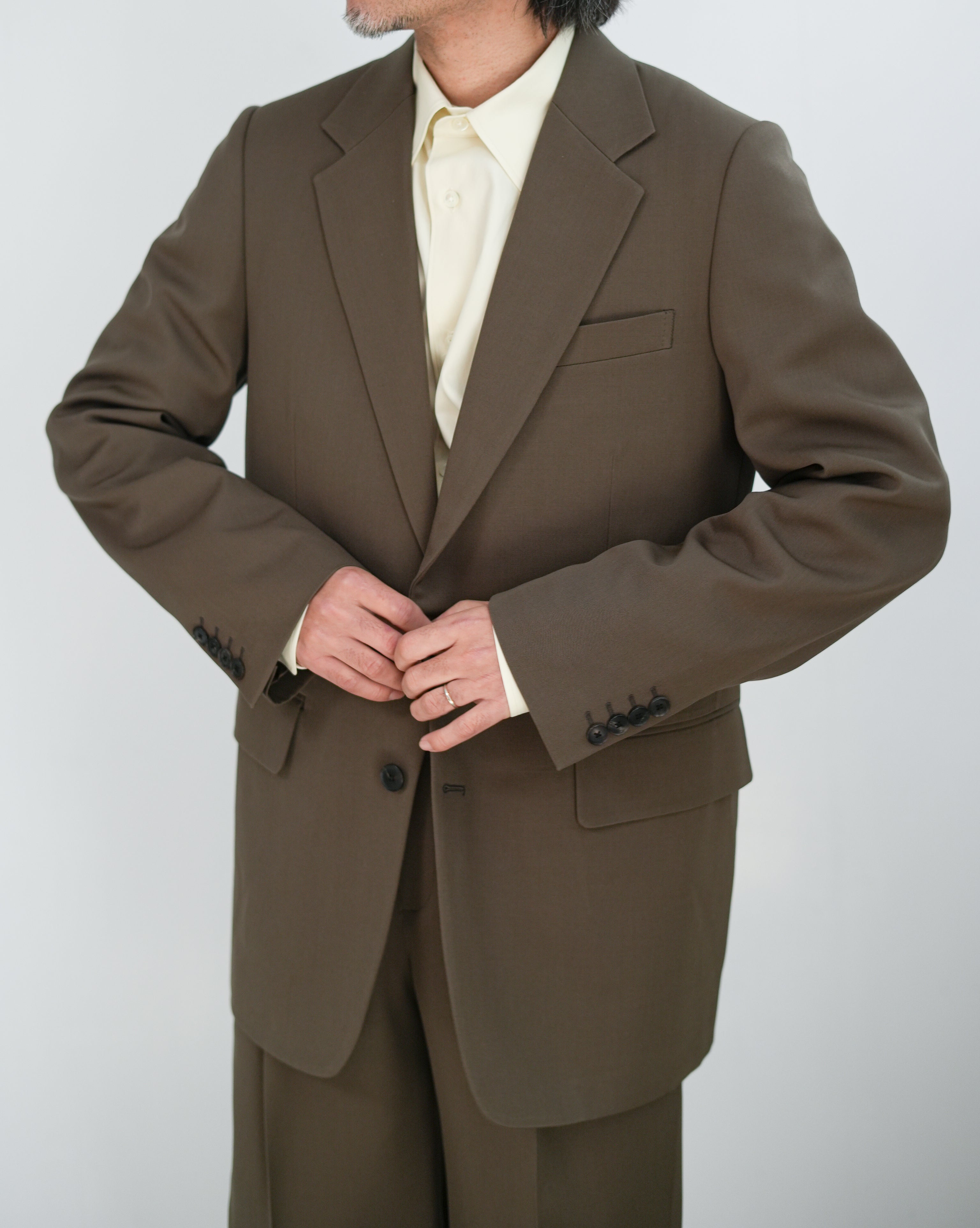 AURALEE LIGHT WOOL MAX GABARDINE JACKET / TWO-TUCK SLACKS – Chum!