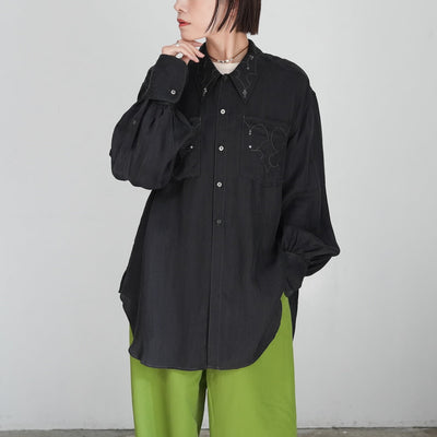 JöICEADDED Leaves Embroidered Shirt