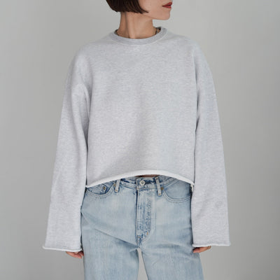 YLÈVE HEAVY WEIGHT FLEECE BLEACH PULLOVER / CUT OFF TROUSERS