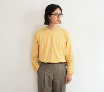 AURALEE WOOL SOFT JERSEY L/S TEE