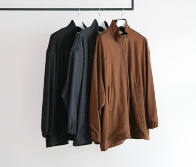 Graphpaper Wool Smooth Flannel Track Blouson / Easy Wide Pants