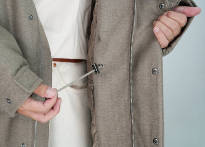 AURALEE WOOL FULLING FLANNEL PADDED OVER BLOUSON