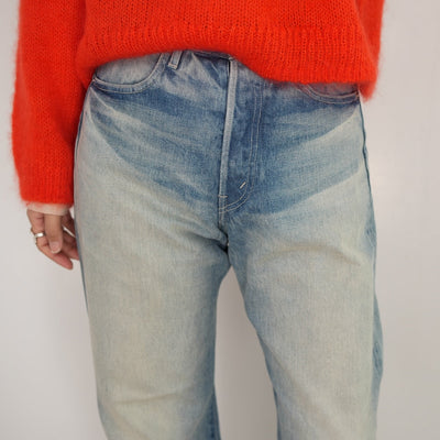 AURALEE SELVEDGE FADED HEAVY DENIM WIDE PANTS -womens-