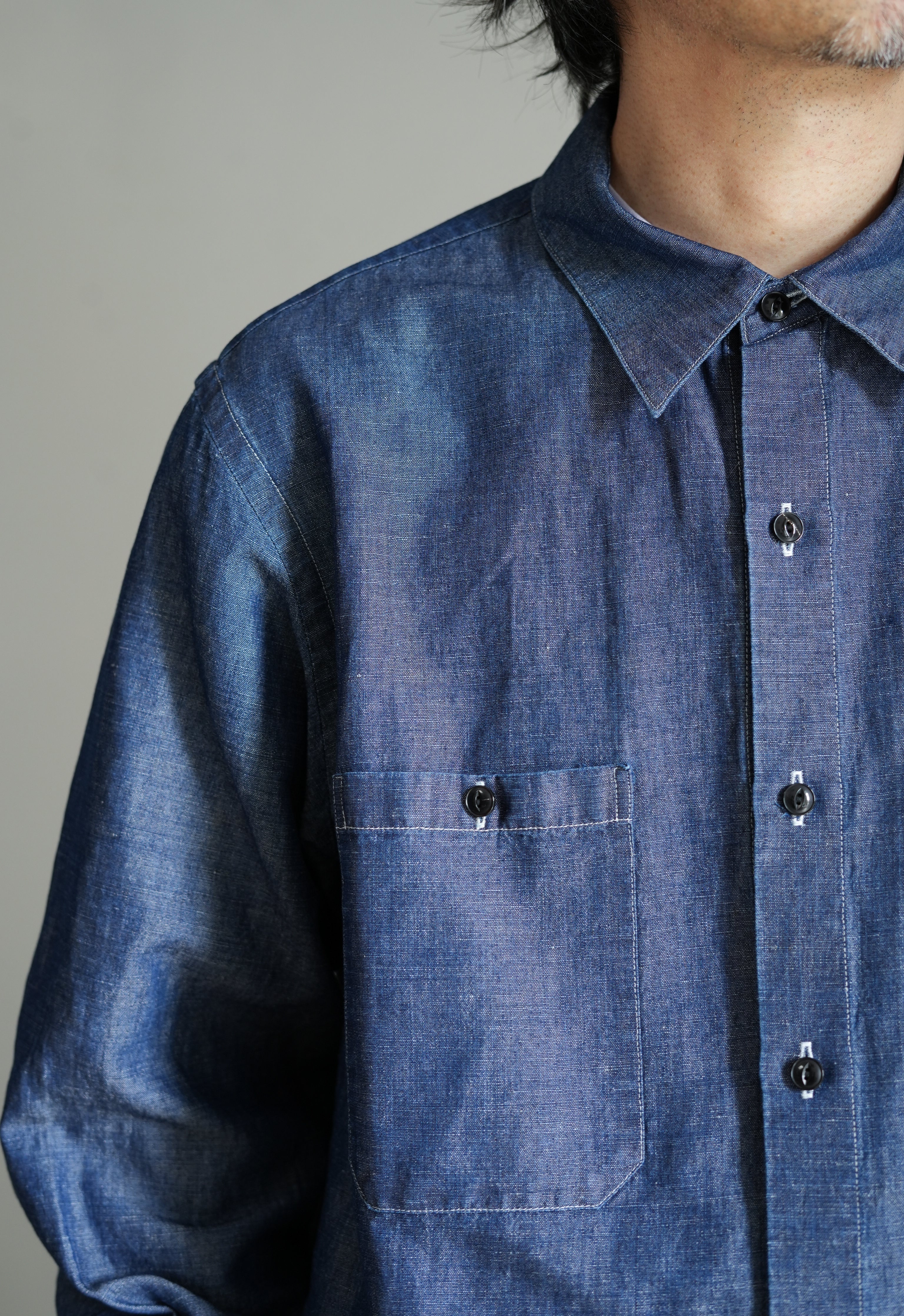 BISOWN COTTON LINEN CAMBRAY SHIRTS & Suoer120's WO PLEATS TUCK