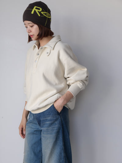 YLÈVE HEAVY WEIGHT FLEECE BLEACH SNAP PULLOVER / womens