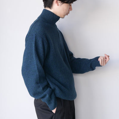 YLÈVE WOOL CASHMERE MELANGE KNIT HALF ZIP PULL OVER