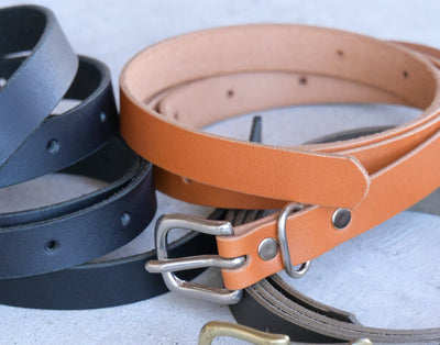 STILL BY HAND GD03252 Leather Narrow Belt