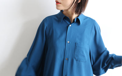 Graphpaper Matte Satin Regular Collar Big Sleeve Shirt & Five Pocket Pants