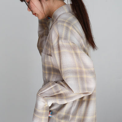 AURALEE AIRY WOOL CHECK SHIRT