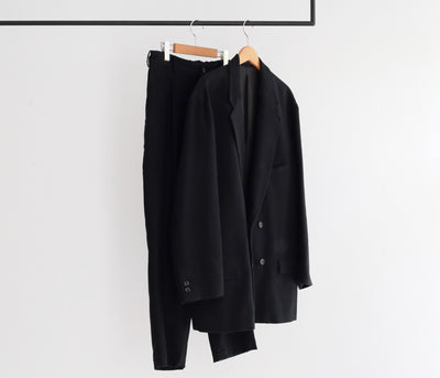 Graphpaper Supima Moleskin Double Jacket / Supima Moleskin Tapered Trousers.