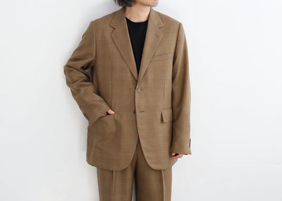 AURALEE. BLUEFACED WOOL JACKET & TWO-TUCK SLACKS