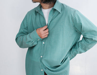 AURALEE  SUPER FINE WOOL STRIPE SHIRT