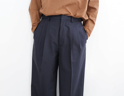 YLÈVE   WOOL CHAMBRAY TROUSERS