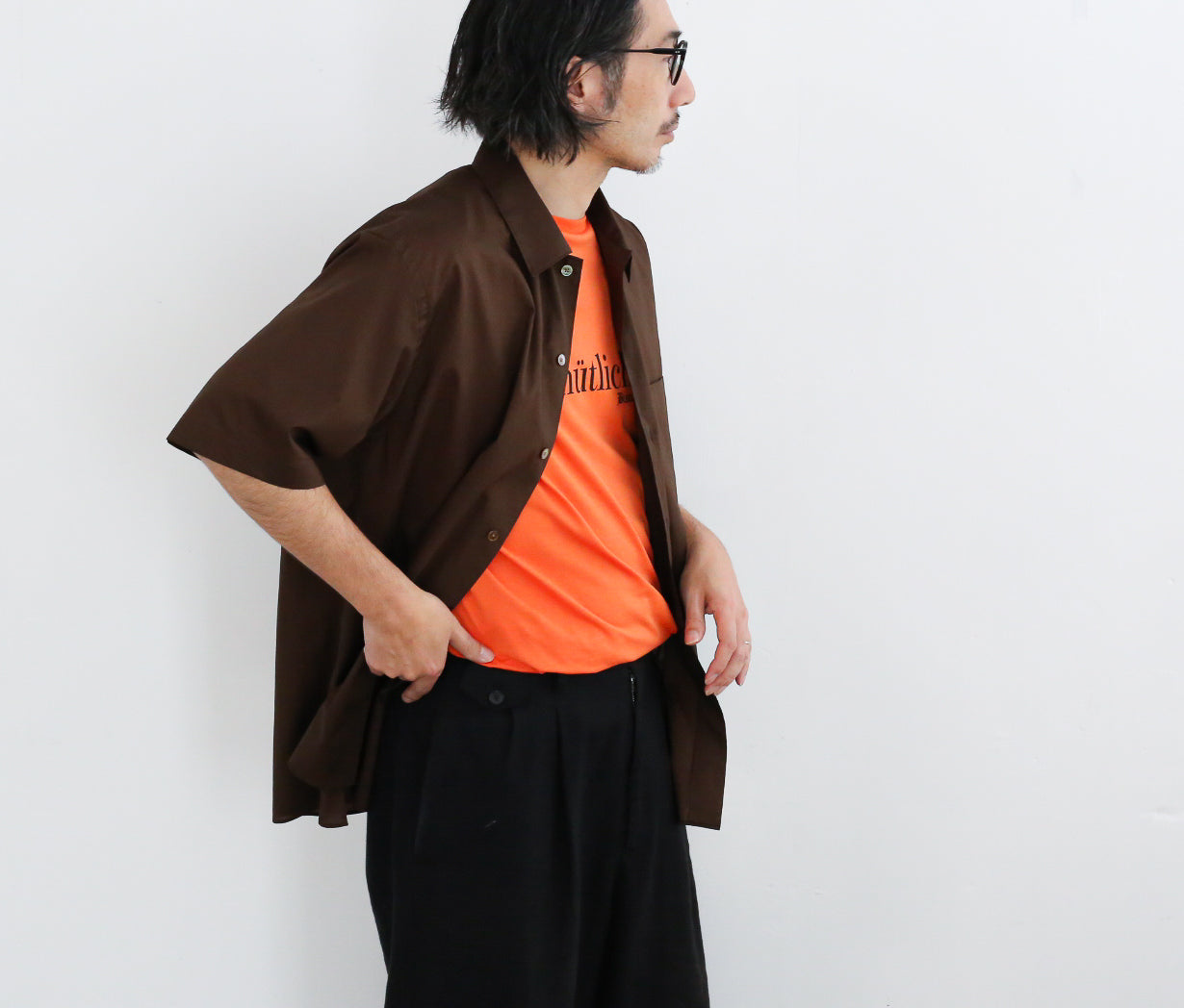 トップス AURALEE OPEN COLLAR HALF SLEEVED SHIRT 4 AURALEE OPEN COLLAR HALF SLEEVED SHIRT 4