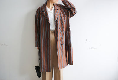STILL BY HAND Cupro Linen Stripe Coat