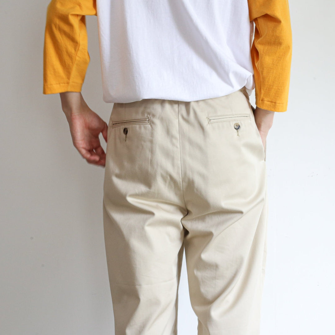 TapWater Cotton Chino Tuck Trouser 