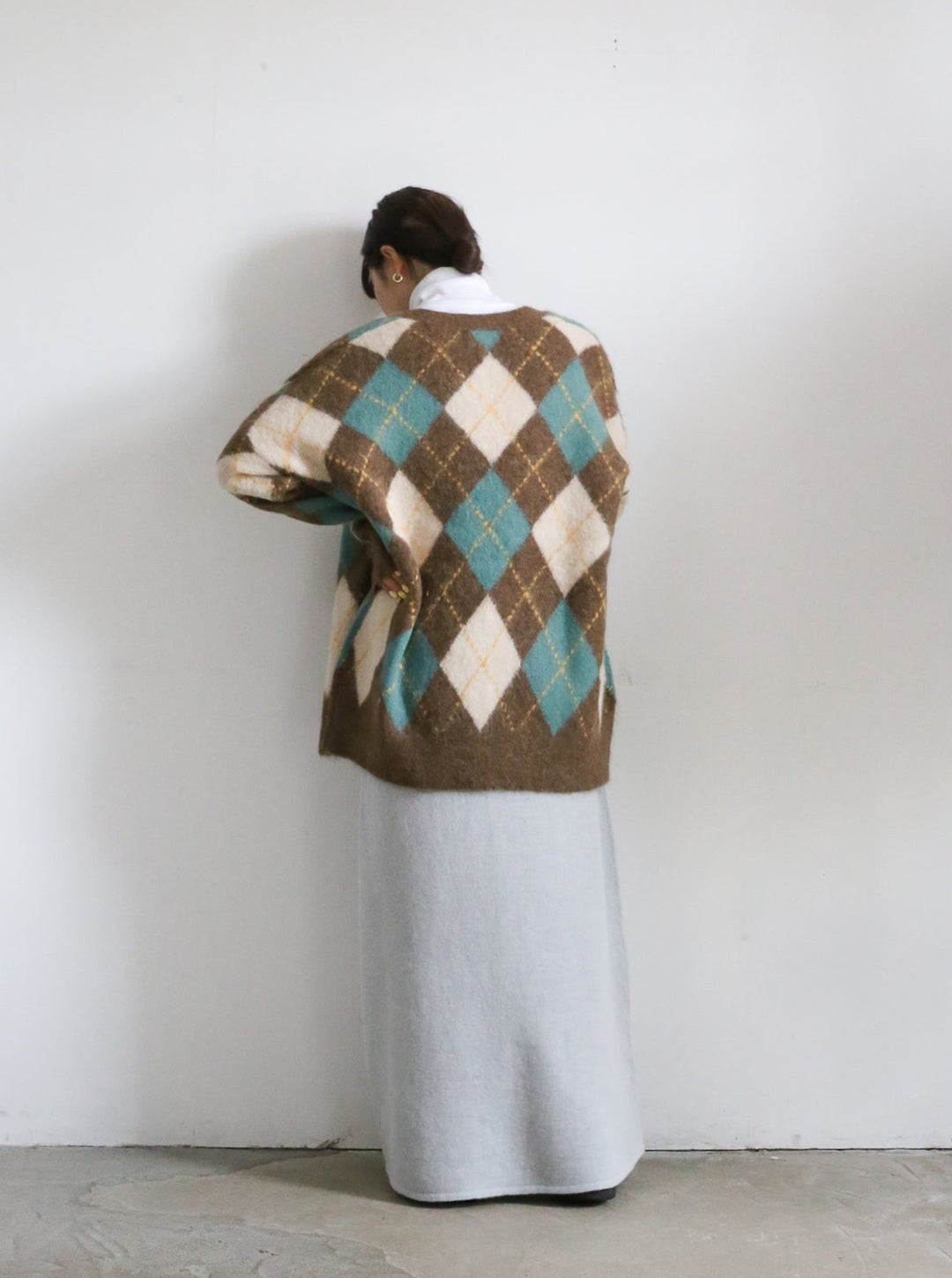 THE SHINZONE SHAGGY ARGYLE CARDIGAN 