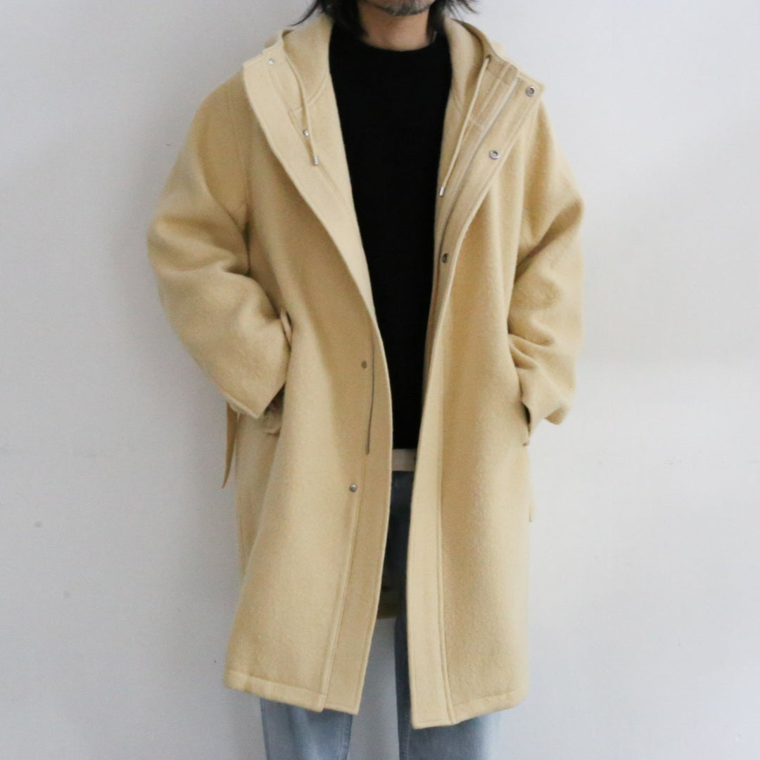 2023AW】AURALEE BRUSHED ALPACA WOOL MELTON HOODED COAT 